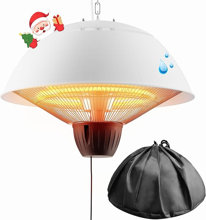 Electric Outdoor Heater, 1500W Hanging Ceiling Mounted Infrared Patio Heater for Outdoor Use, Wat... | Amazon (US)
