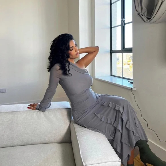 Zara Gray Ruffled Tulle Top | Poshmark