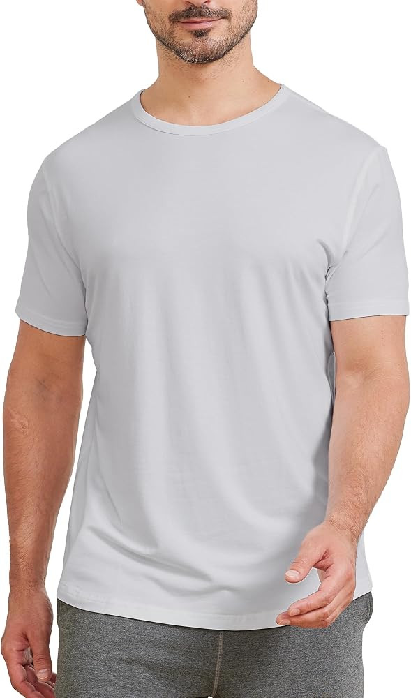 netdraw Men's Ultra Soft Bamboo Viscose T-Shirt Curve Hem Lightweight Cooling Short/Long Sleeve C... | Amazon (US)