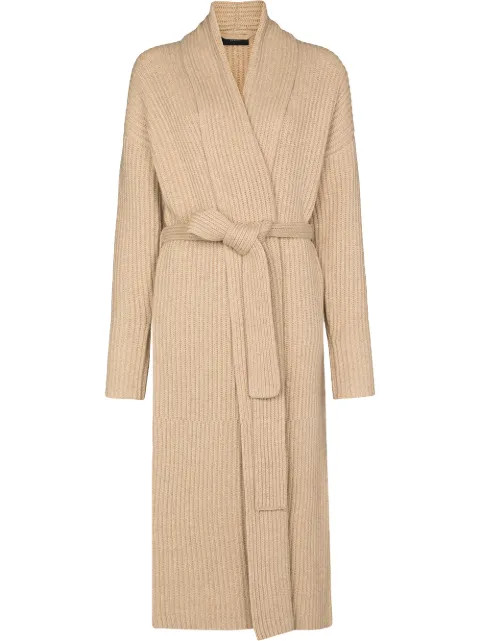 ribbed-knit merino wool cardi-coat | Farfetch (US)