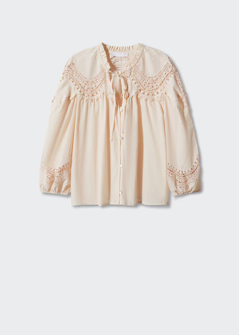 Embroidered cord blouse | MANGO (UK)