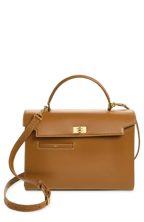 Anya Hindmarch Mortimer Leather Top Handle Bag in Pecan at Nordstrom | Nordstrom