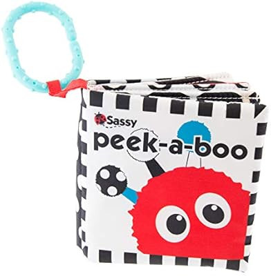 Sassy Peek-a-Boo Activity Book with Attachable Link for On-The-Go Travel | Black & White | for Ag... | Amazon (US)