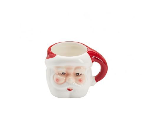 Santa Claus Shaped Handcrafted Ceramic Mug | Pottery Barn (US)