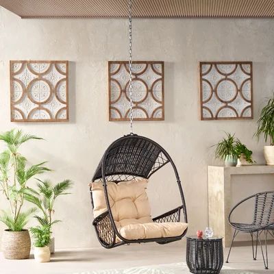 Whetzel Swing Chair Bay Isle Home™ Color: Brown/Tan | Wayfair North America