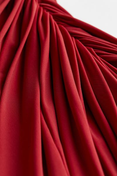 Shawl-detail Jersey Dress | Red Dress Code | Red Mini Dress | Red Holiday Dress | H&M (US + CA)