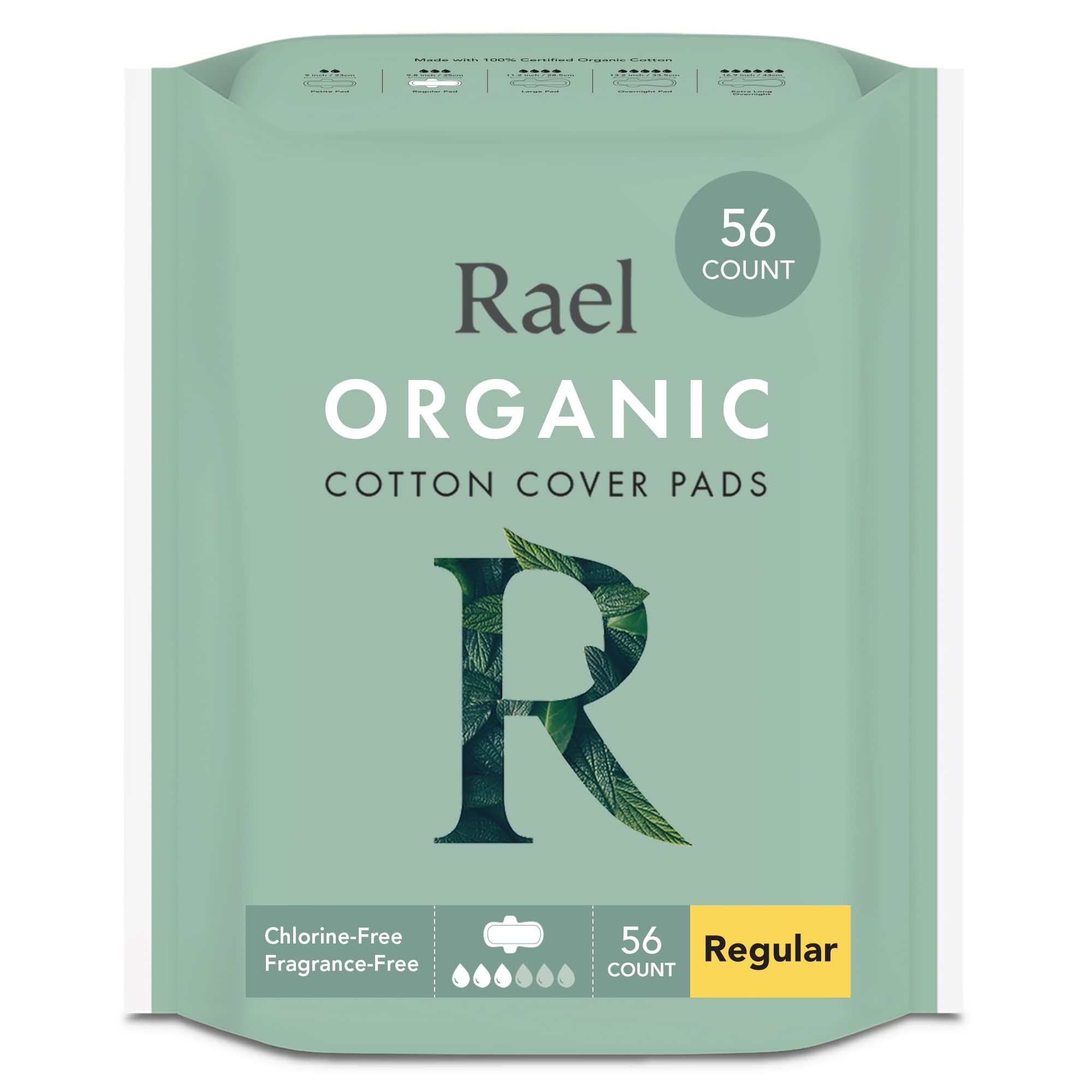 Rael Pads For Women, Organic Cotton Cover Pads - Regular Absorbency, Unscented, Ultra Thin Pads w... | Amazon (CA)