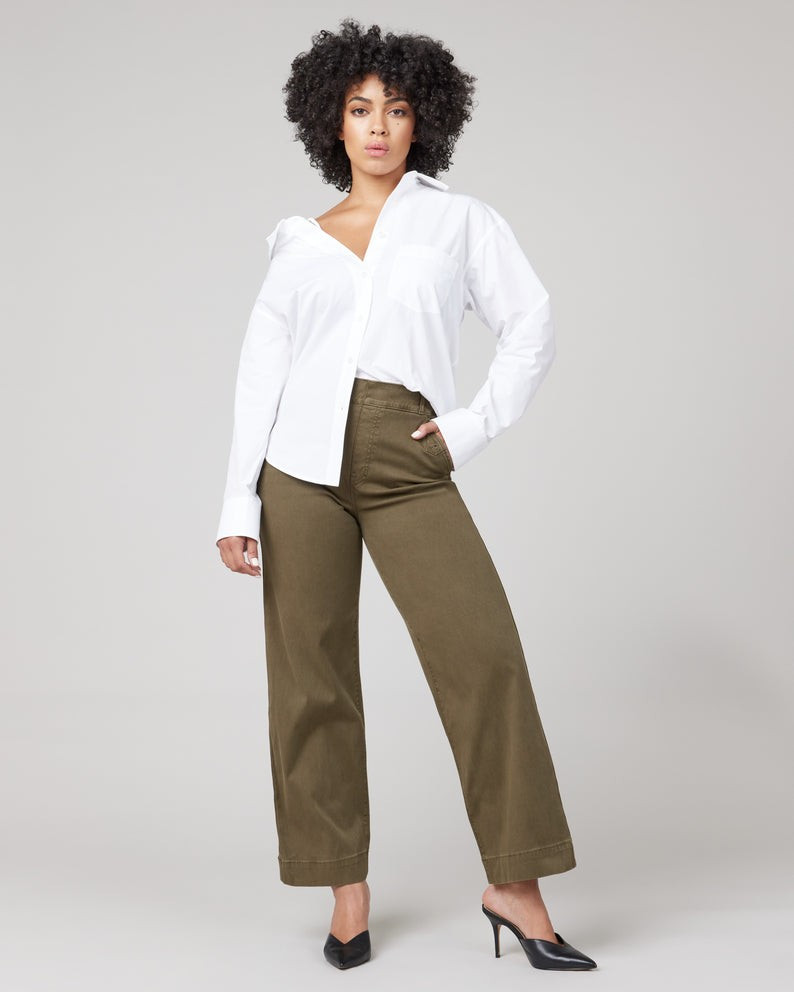 Stretch Twill Cropped Wide Leg Pant | Spanx
