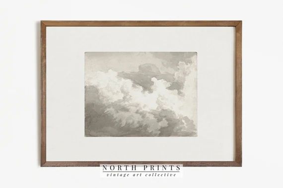 Cloud Study  Vintage Painting  Minimalist Sky Sketch | Etsy Canada | Etsy (CAD)