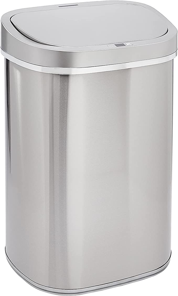 Amazon Basics Automatic Hands-Free Stainless Steel Trash Can - 80-Liter, 2 Compartment Bins      ... | Amazon (US)