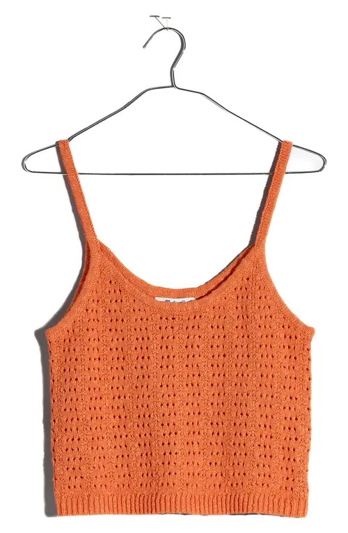 Madewell Open Stitch Sweater Tank in Classic Coral at Nordstrom, Size Large | Nordstrom