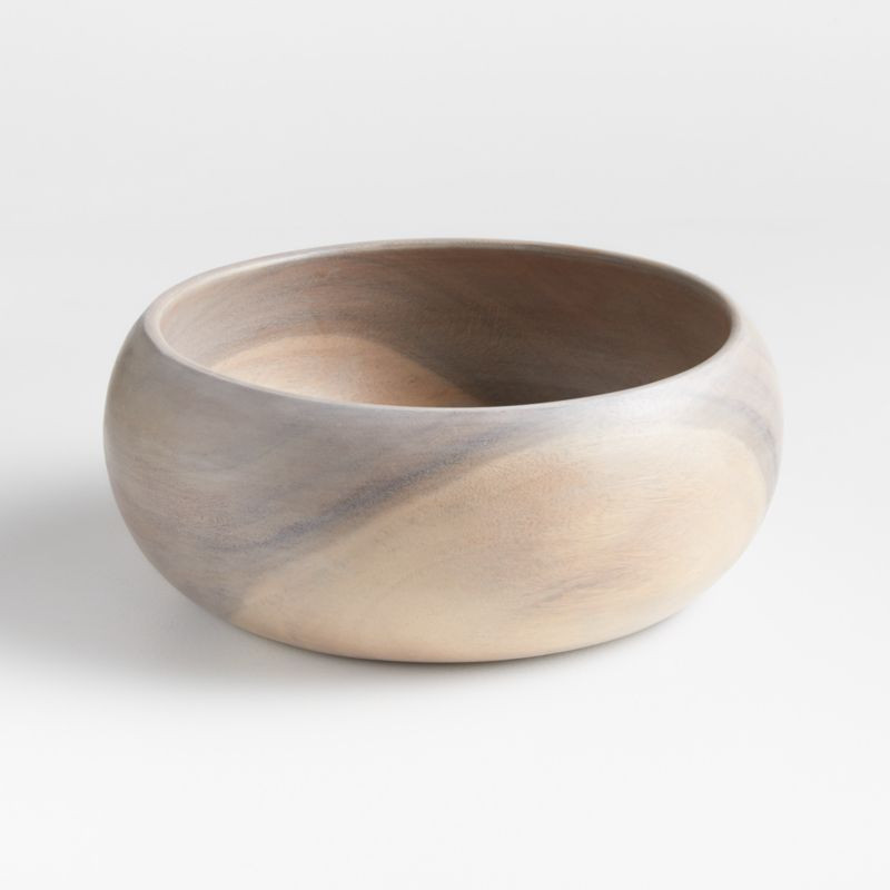 Tondo 10.5" White-Washed Wood Salad Serving Bowl + Reviews | Crate & Barrel | Crate & Barrel