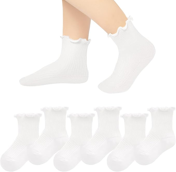 Witwot Baby Girls Boys Ruffles Ankle Socks Toddler Cotton Dress Sock 6M - 7Y | Amazon (US)