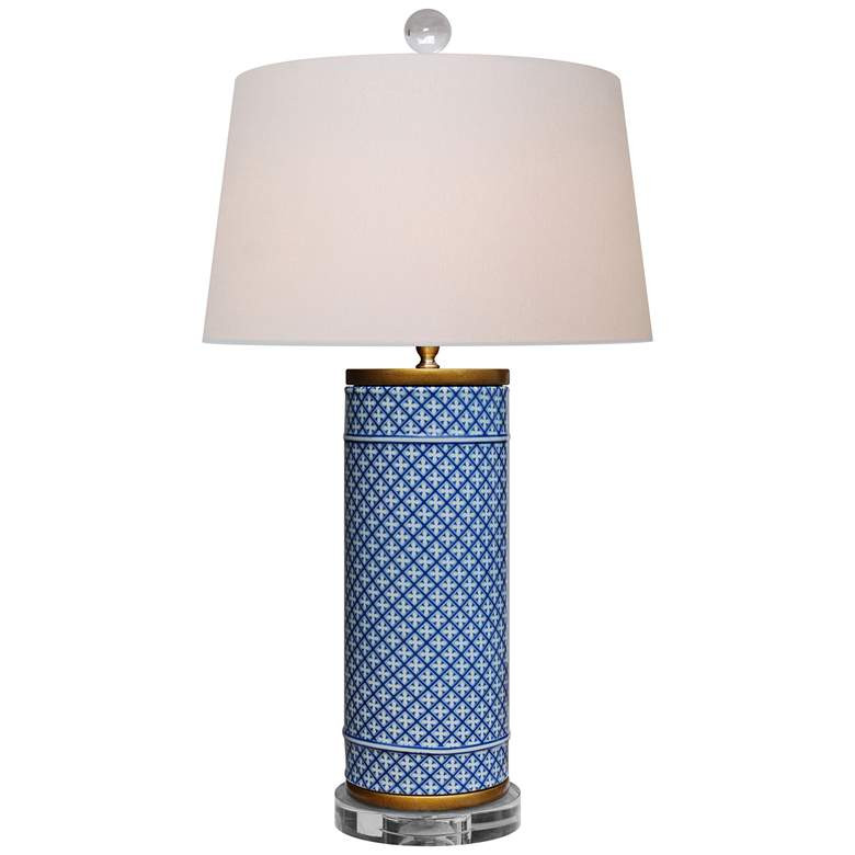 Zelda Cylindrical Vase 26" High Blue and White Porcelain Table Lamp - #61Y15 | Lamps Plus | Lamps Plus
