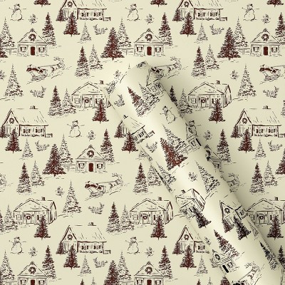 30" 20 sq ft Christmas Roll Wrap Snowy Town - Wondershop™ | Target