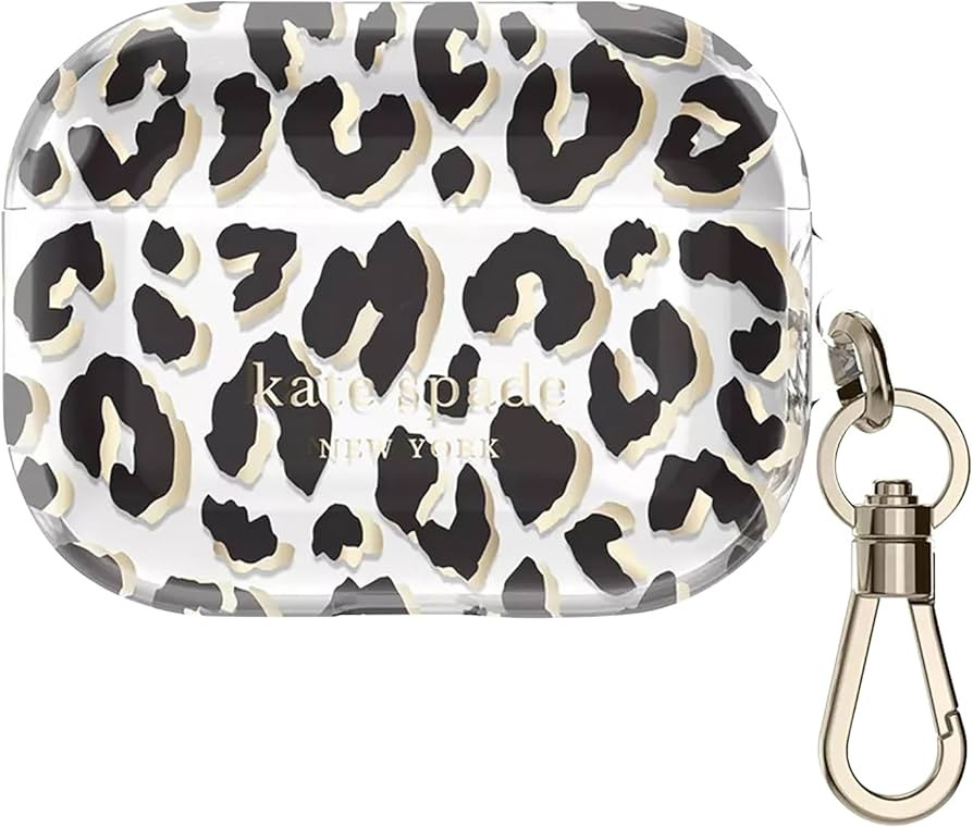 Kate Spade New York AirPods Pro Protective Case with Keychain Ring - City Leopard, Compatible wit... | Amazon (US)