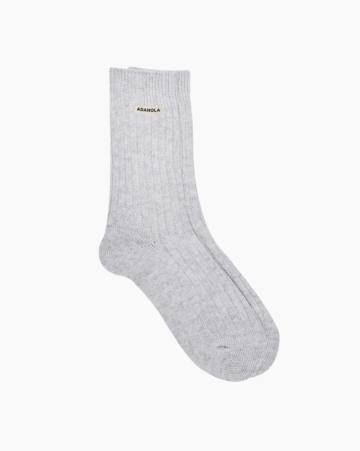 Cotton Rib Socks - Grey | Adanola UK