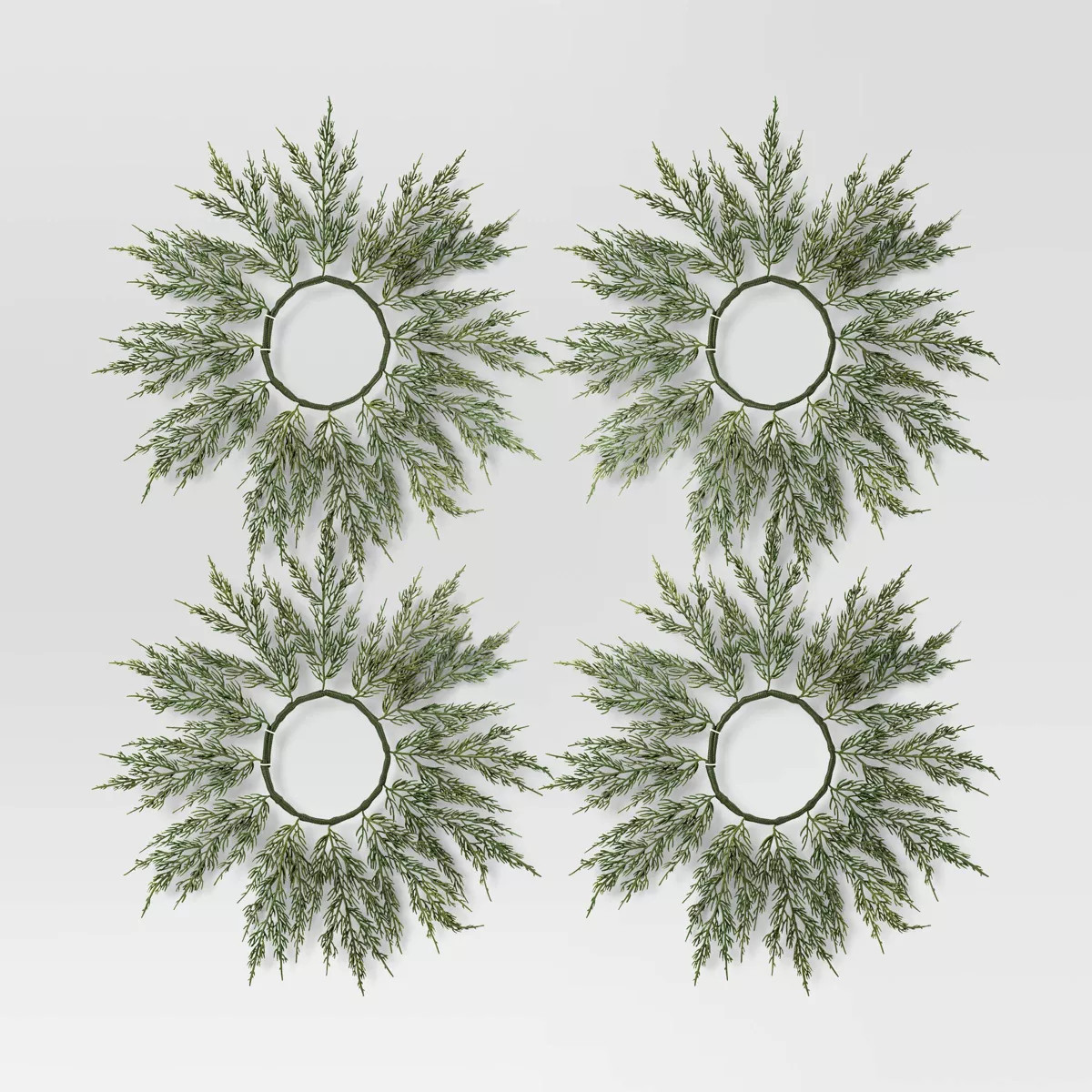 4pc 18" Christmas Artificial Cedar Plate Charger Green - Wondershop™ | Target