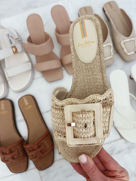 Summer sandals perfect to wear with dresses, skirts, shorts and swim looks.