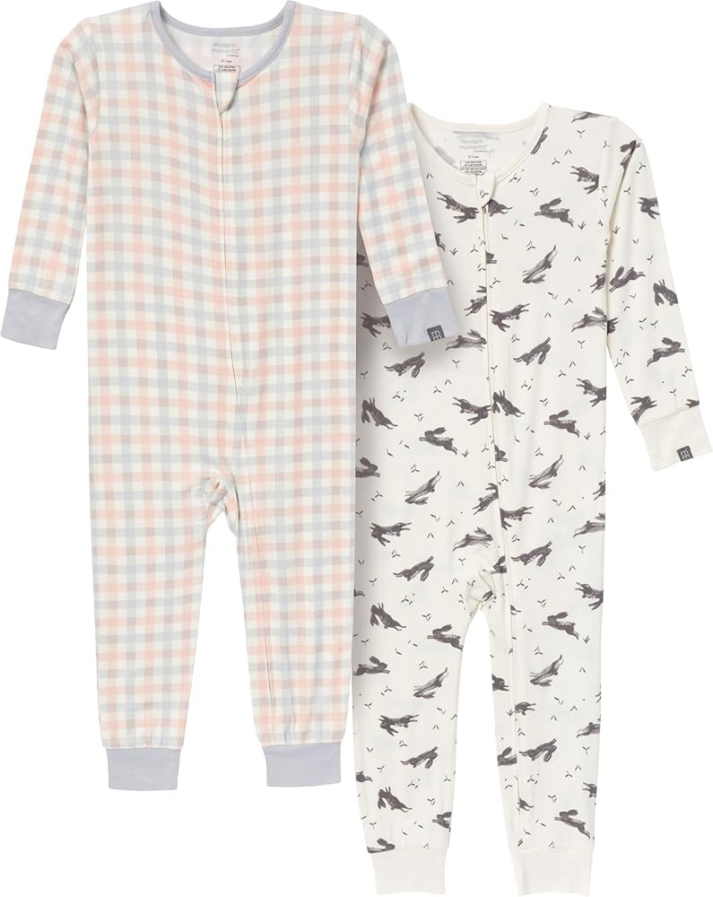 Modern Moments by Gerber Unisex Baby Holiday 2-Pack Tight Fitting Footless Pajamas | Amazon (US)
