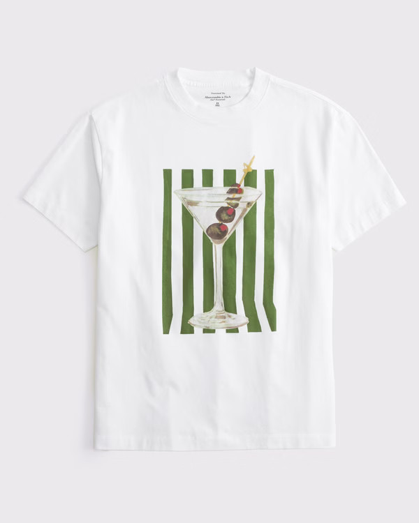 Women's Oversized Martini Graphic Tee | Women's Tops | Abercrombie.com | Abercrombie & Fitch (US)