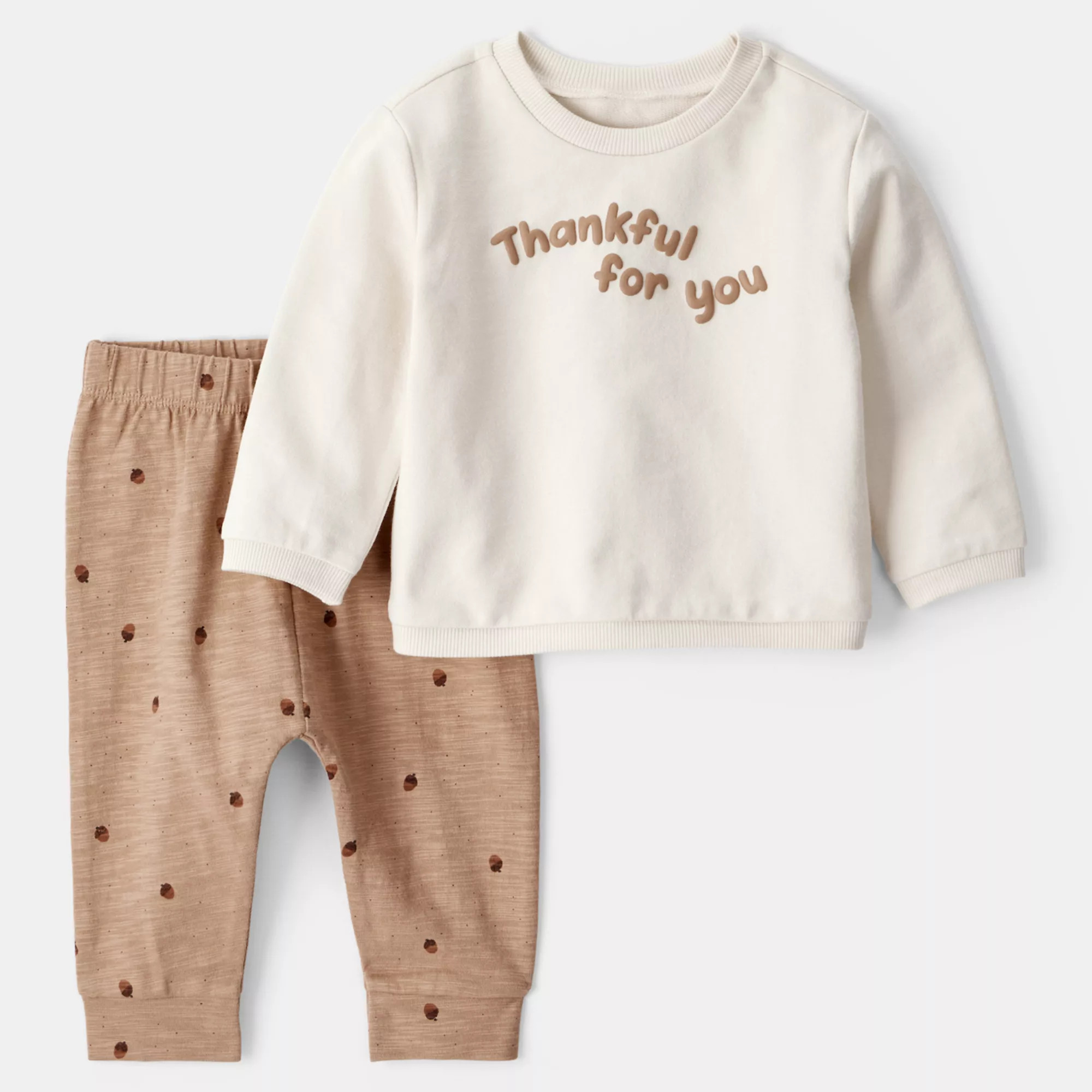 Baby Carter's 2-pc. Acorn Thanksgiving Print Long-Sleeve Tee & Pant Set | Kohl's