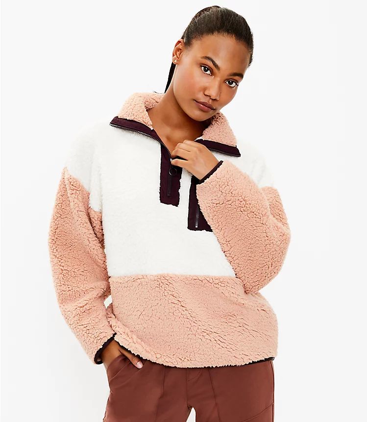 Lou & Grey Colorblock Cozy Up Zip Sweatshirt | LOFT