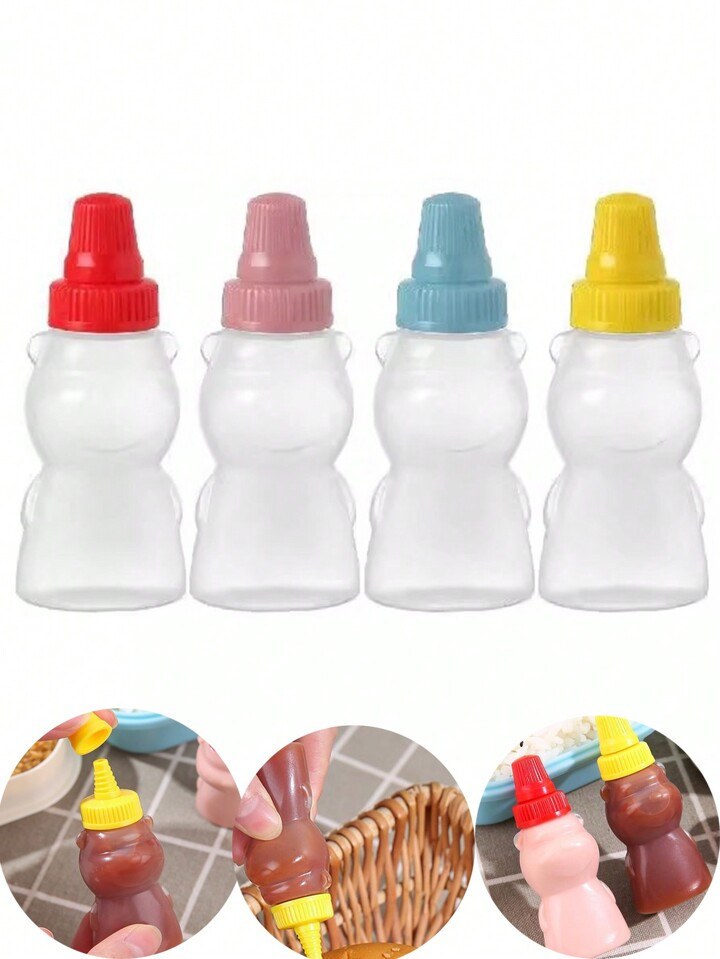 4 Piezas Mini Botellas Portátiles De Salsa Para Miel, Ketchup, Aderezo Para Ensaladas Y Otros Co... | SHEIN