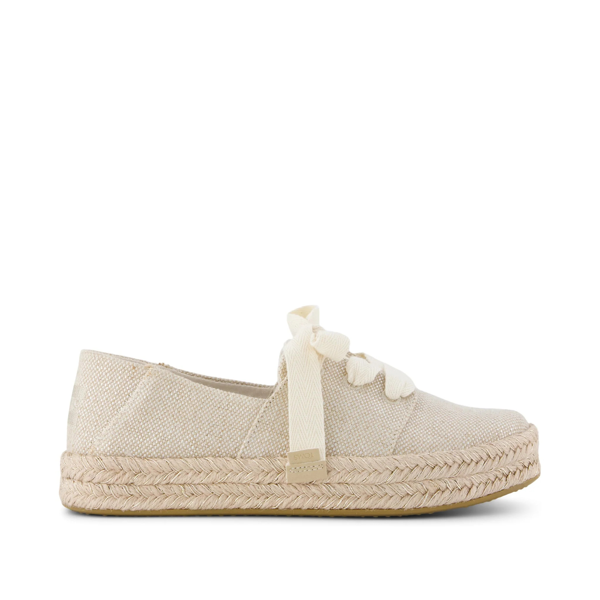 Womens Carolina Lace-Up Espadrille Champagne Glimmer Canvas | Toms EMEA