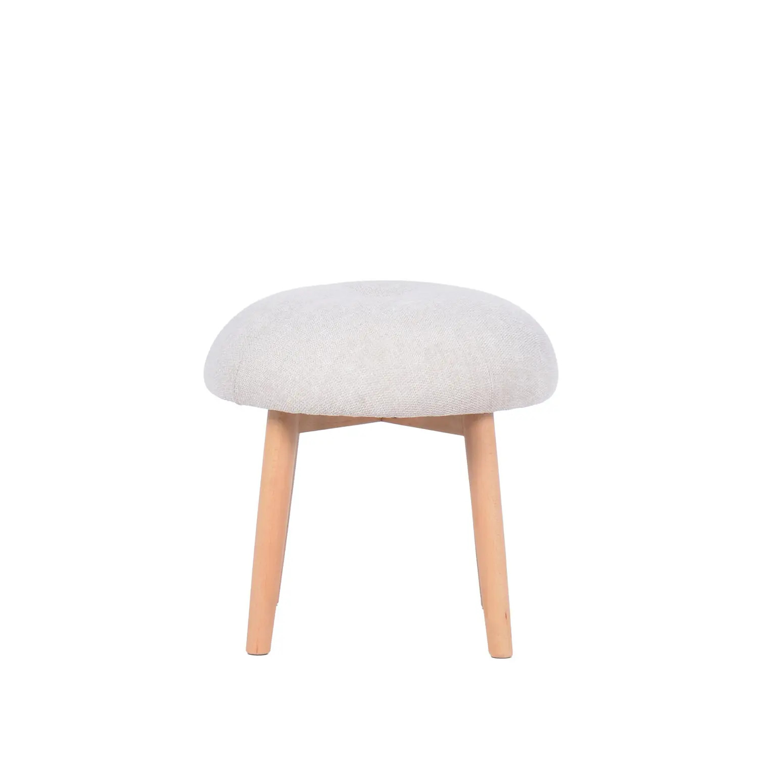 Storied Home Tufted Fabric Upholstered Stool with Beech Wood Legs in Cream at Nordstrom | Nordstrom