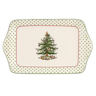 Spode 12 in. W x 1 in. H x 7 in. D Rectangular White Stoneware Dessert Tray | The Home Depot