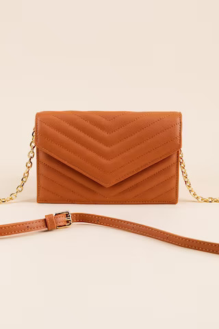 Evelyn Quilted Envelope Crossbody | Francesca's
