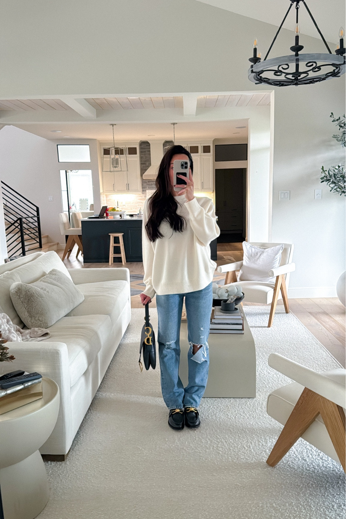 Fall outfit because it’s sweater weather season 🤍 white sweater 