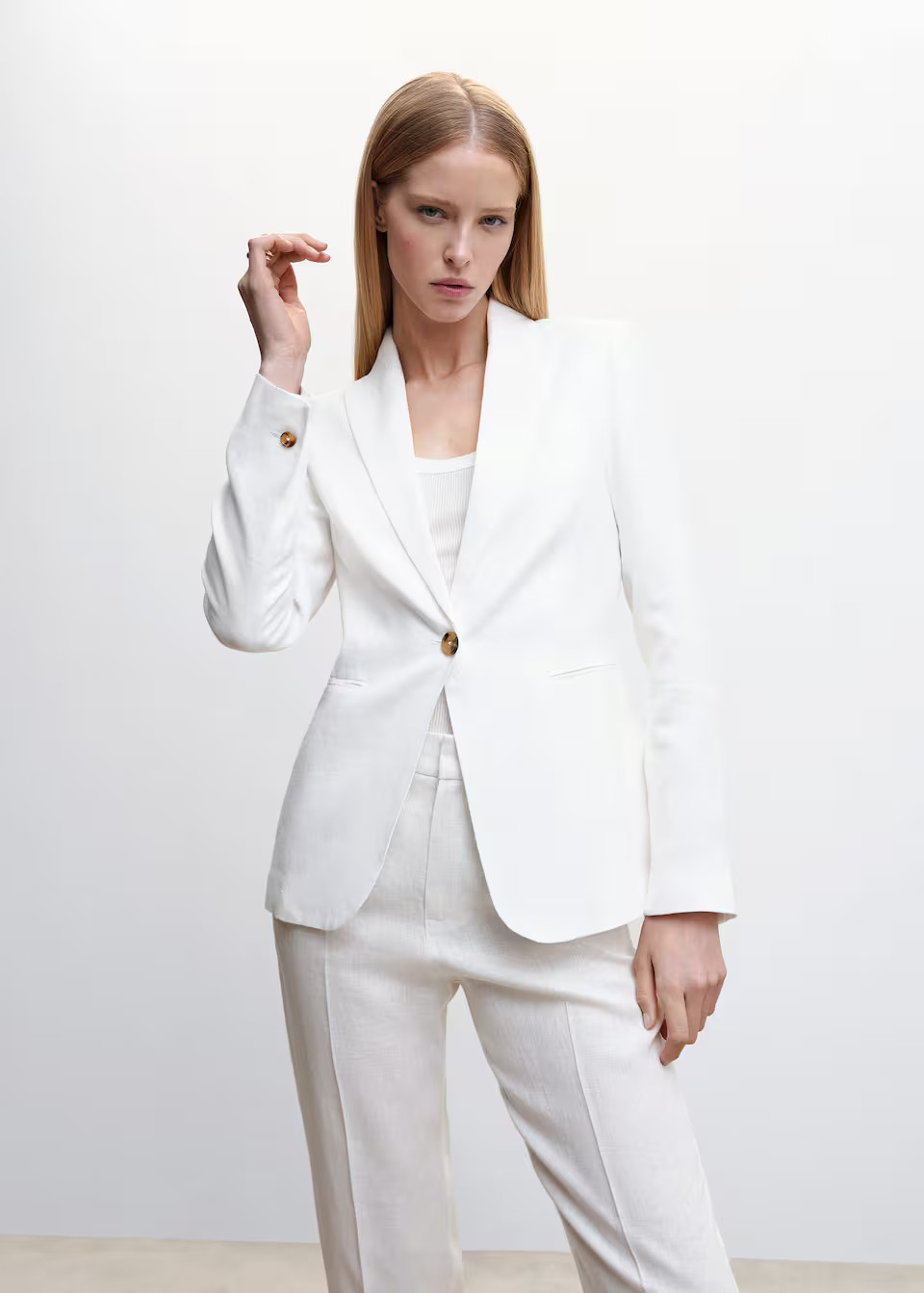 100% linen suit blazer -  Women | Mango USA | MANGO (US)
