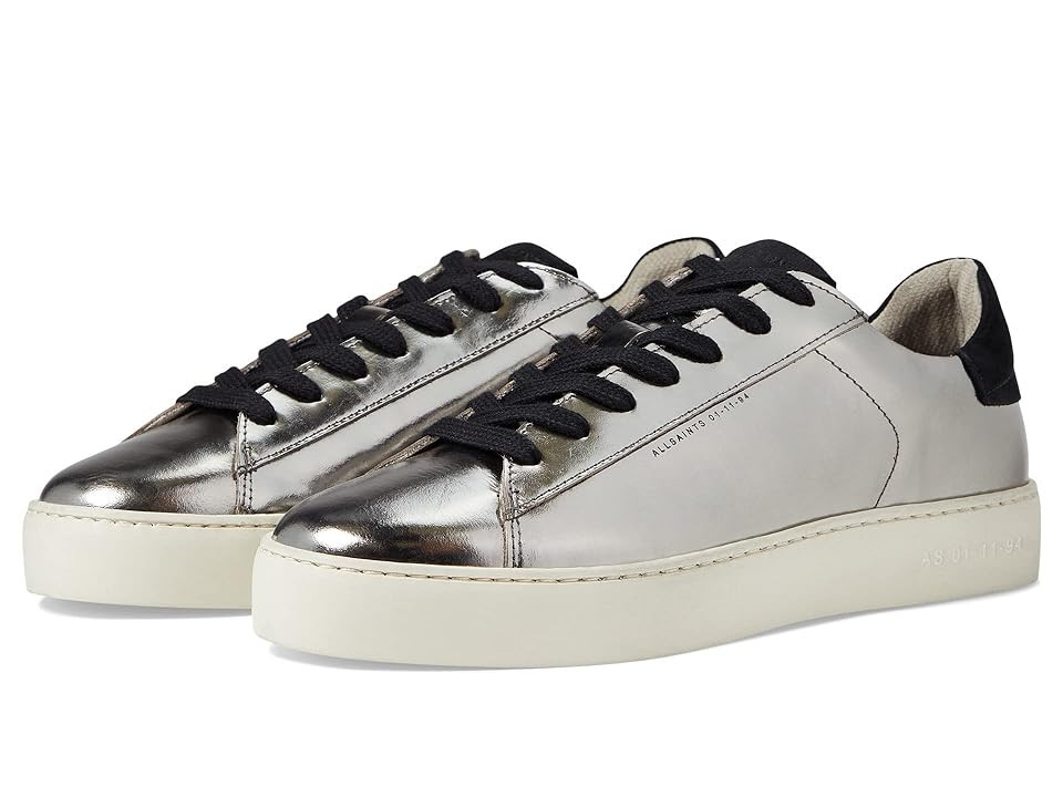 AllSaints Shana Metallic Sneaker Women's Shoes Silver : 6 M, Leather | Zappos