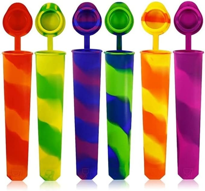 6pcs Popsicles Molds,Reusable Baby Silicone Popsicle Molds Multi Colors Ice Cream Mold Tray Ice F... | Amazon (US)