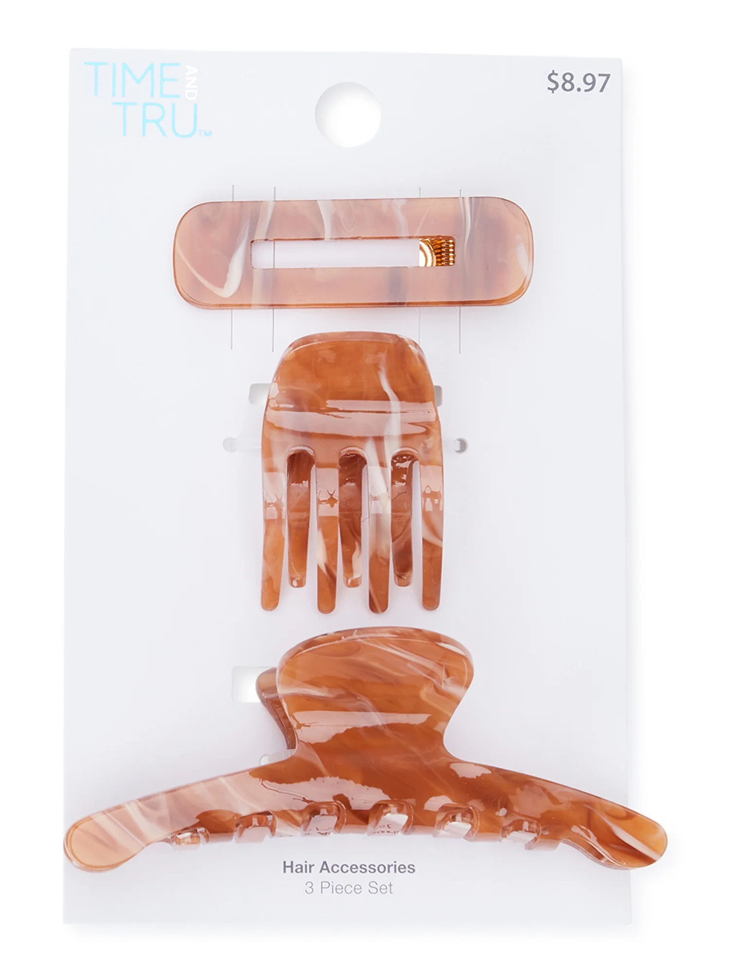 Time and Tru Women's Hair Claw Clips, 3-Pack | Walmart (US)