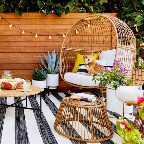 Stripe Outdoor Lumbar Decorative Pillow Black - Threshold™ | Target