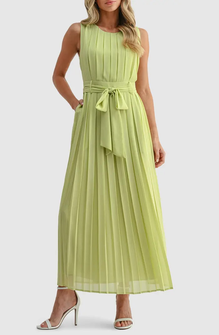 Mila Mae Pleated Belted Maxi Dress | Nordstrom | Nordstrom