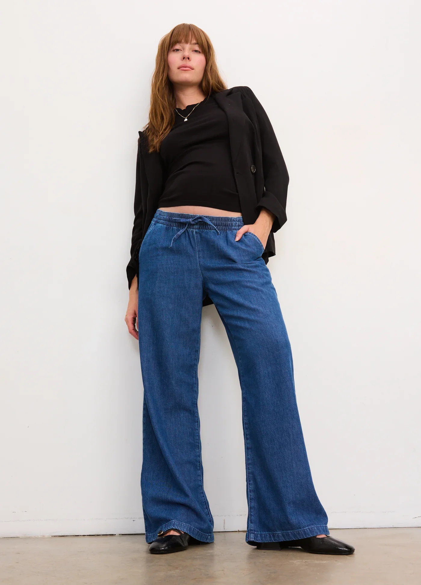 The Drapey Denim Wide Leg Pant | HATCH Collection