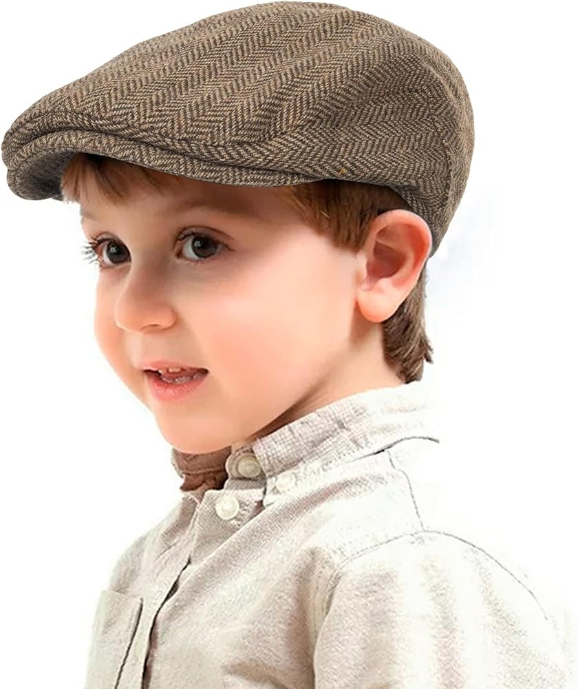 Kids Wool Flat Newsboy Cap - Vintage Tweed Pageboy Ivy Cap Cabbie Hat for Boys Girls Toddler (for... | Amazon (US)