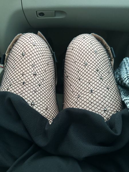 Jeweled fishnet tights, rhinestone tights, sexy tights for going out, date night, how to dress up a skirt, sexy midsize outfit ideas, knee high boots 

#LTKstyletip #LTKmidsize #LTKSeasonal