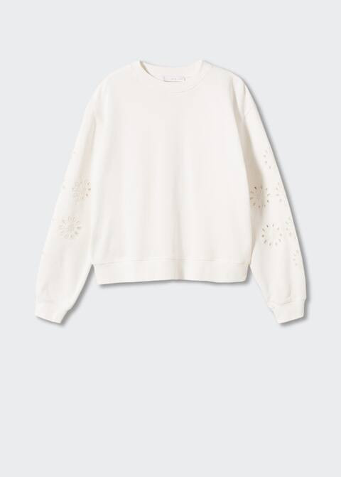 Sweatshirt with die-cut sleeves -  Women | Mango United Kingdom | MANGO (UK)