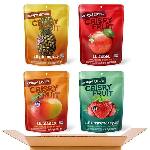 Crispy Green Freeze-Dried Fruit Snacks Favorite Flavors Variety Pack, Pack of 16, 100% Pure Fruit, All-Natural, No Added Sugar, Single-Serve Bags for Healthy Snacks & School Lunches | Amazon (US)