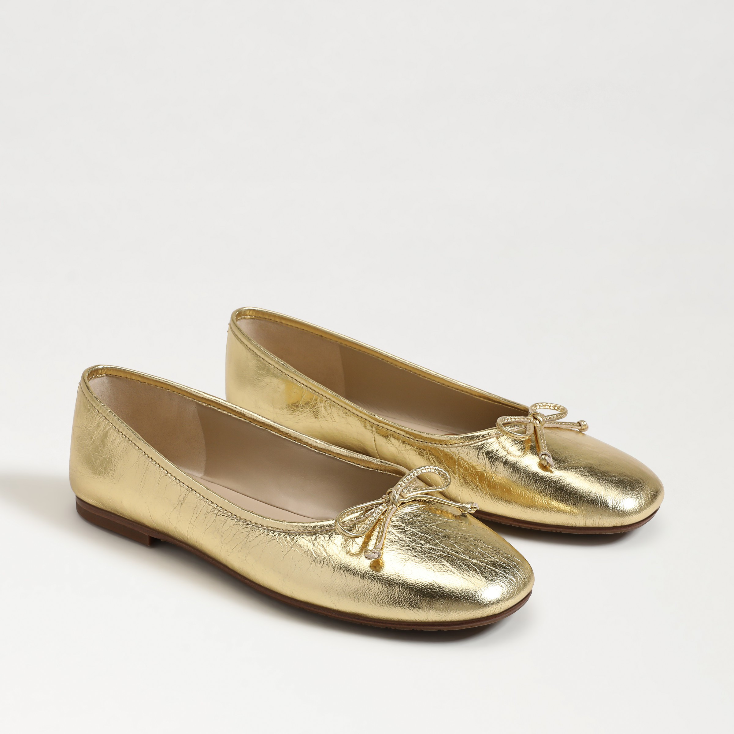 Sam Edelman Alie Ballet Flat Amber Gold Leather | Sam Edelman