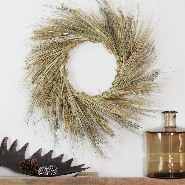 Northlight Wheat and Straw Artificial Fall Harvest Wreath - 22" - Unlit | Nordstrom | Nordstrom