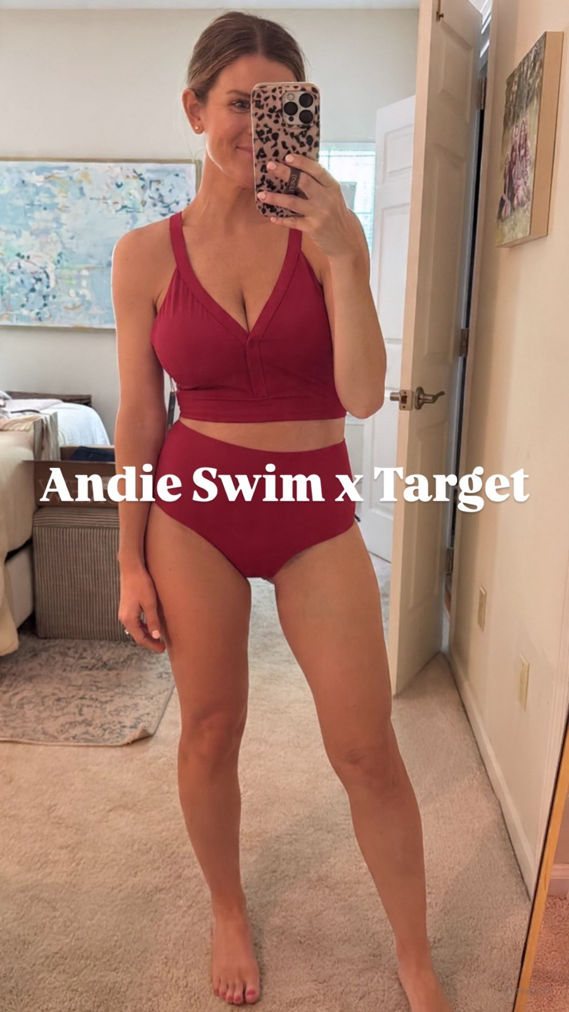 Andie x Target collection just dropped! Wearing a medium in the Ipanema suit! Love the super high waist! 