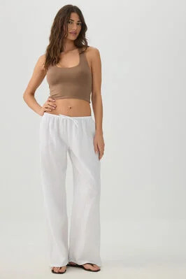 Mid Rise Pull On Wide Leg Pant | Ardene