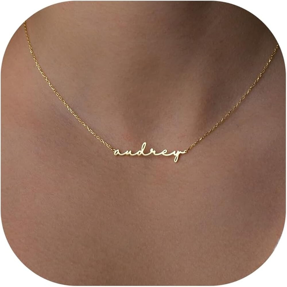 DayOfShe Custom Tiny Name Necklaces for Wedding Bridesmaid Gifts Best Friend Birthday Gifts, 18K ... | Amazon (US)