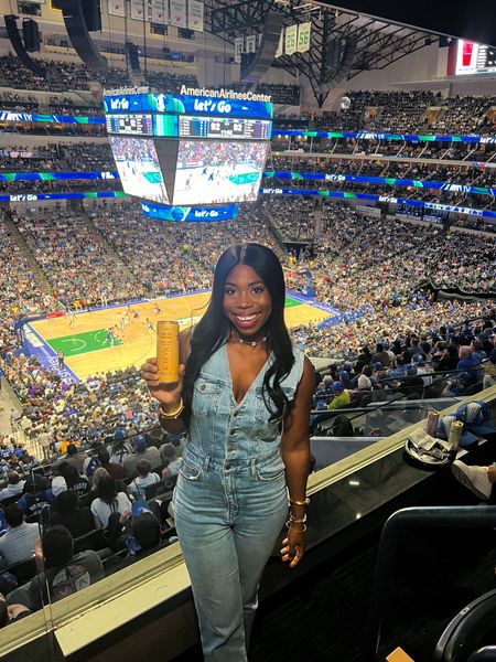 The cutest jumpsuit! I wore it to the Mavs game but I also love it for concerts, date nights and outings with friends. I’m wearing a medium and it is so flattering. There’s so stretch to the denim too which is nice. #revolve #concertoutfit 

#LTKFind #LTKstyletip #LTKSeasonal